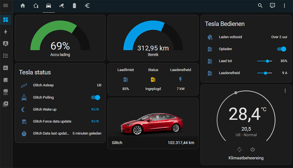 Home Assistant - Mijn Tesla dashboard Home Assistant - Mijn Tesla dashboard
