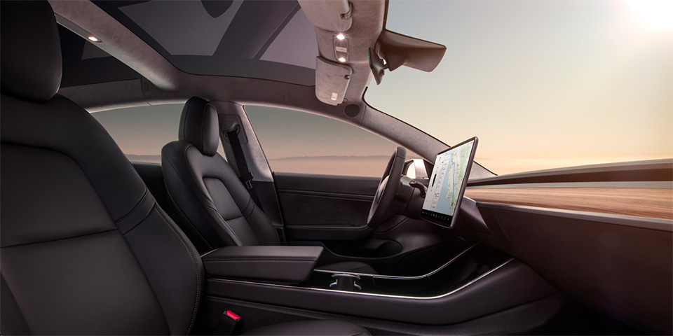 Tesla Model 3 interieur Tesla Model 3 interieur